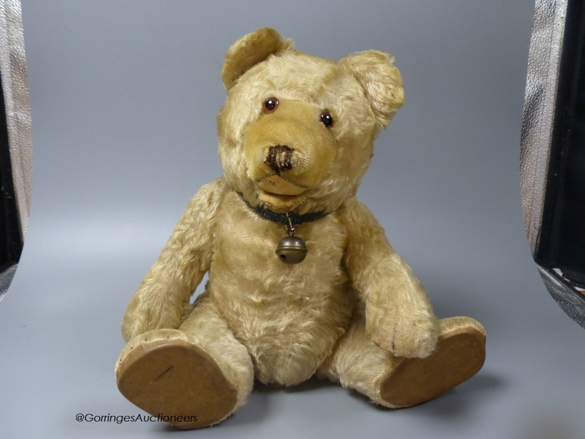 A rare Steiff teddy bear in good condition, thick blonde mohair, c.1930s